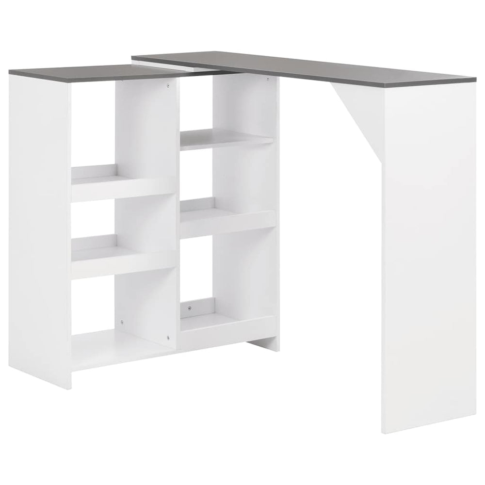 vidaXL Bar Table with Movable Shelf White 138x39x110 cm