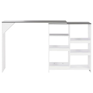 vidaXL Bar Table with Movable Shelf White 138x39x110 cm