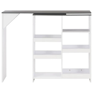 vidaXL Bar Table with Movable Shelf White 138x39x110 cm
