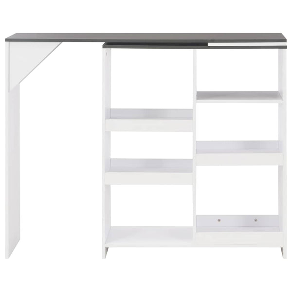 vidaXL Bar Table with Movable Shelf White 138x39x110 cm