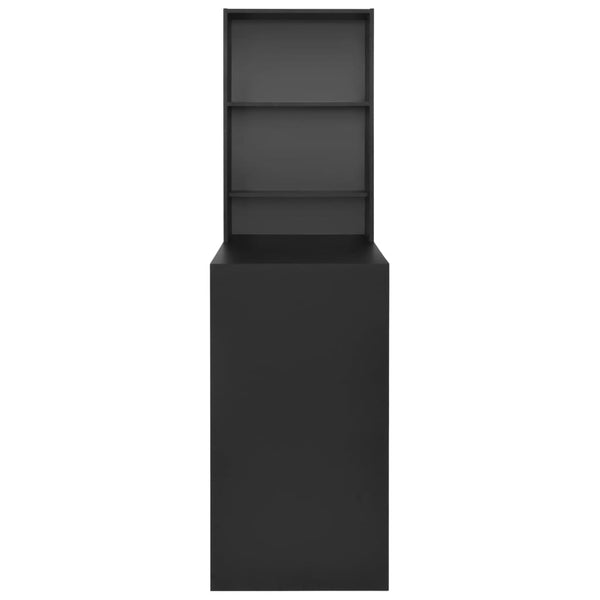 vidaXL Bar Table with Cabinet Black 115x59x200 cm