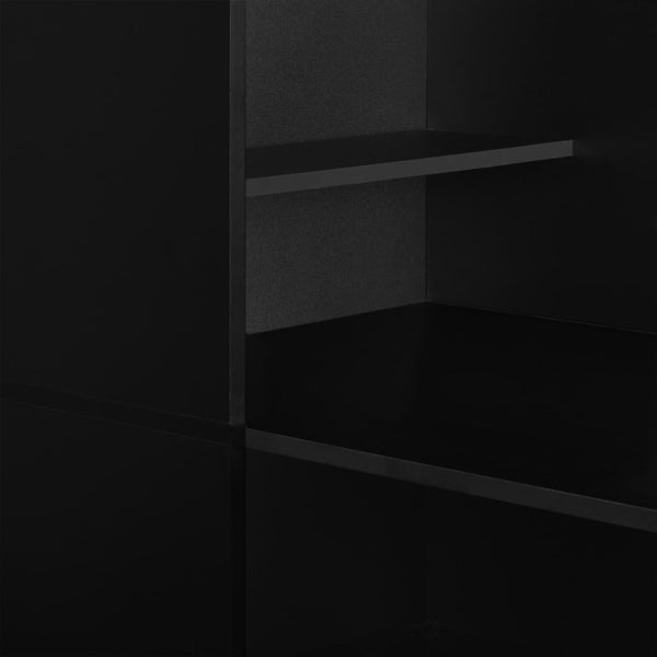 vidaXL Bar Table with Cabinet Black 115x59x200 cm