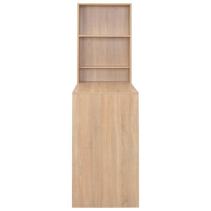vidaXL Bar Table with Cabinet Oak Look 115x59x200 cm