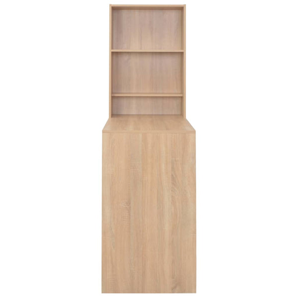 vidaXL Bar Table with Cabinet Oak Look 115x59x200 cm
