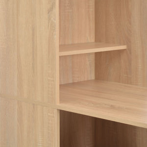 vidaXL Bar Table with Cabinet Oak Look 115x59x200 cm