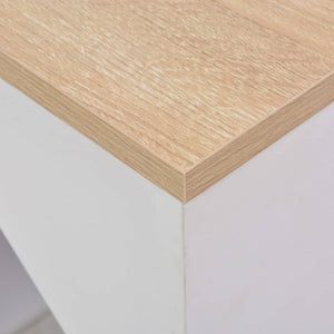 vidaXL Bar Table with Cabinet White 115x59x200 cm