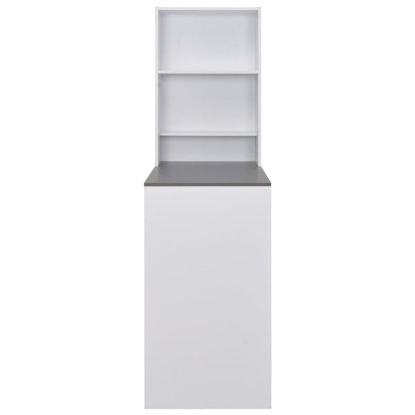 vidaXL Bar Table with Cabinet White 115x59x200 cm