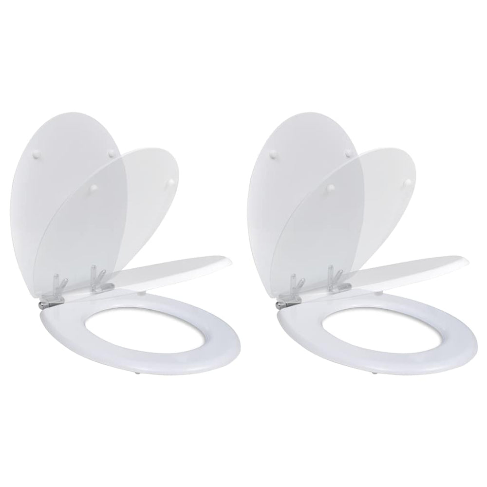 vidaXL Toilet Seats 2 pcs. with Soft Close MDF White