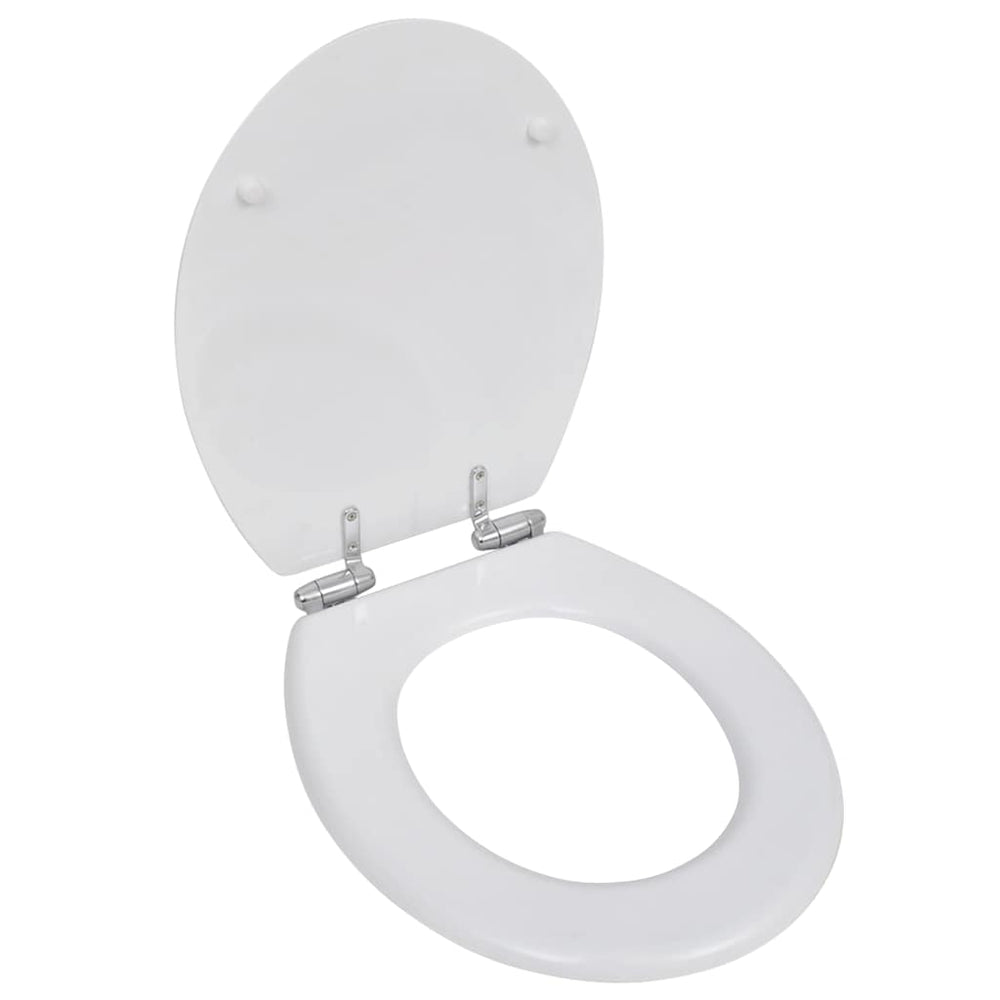 vidaXL Toilet Seats 2 pcs. with Soft Close MDF White