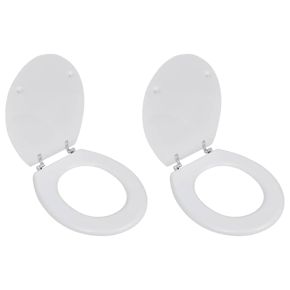 vidaXL Toilet Seats with Lid 2 pcs. MDF White