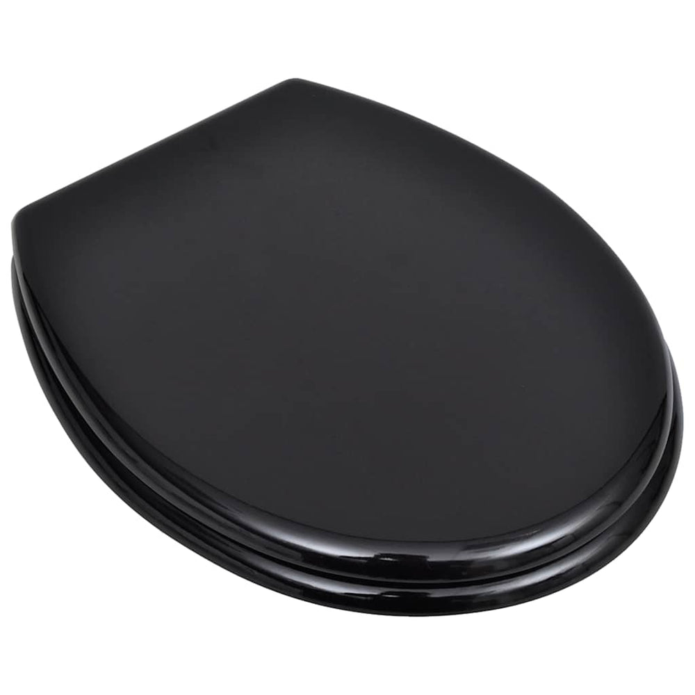 vidaXL Toilet Seats with Lids 2 pcs. MDF Black