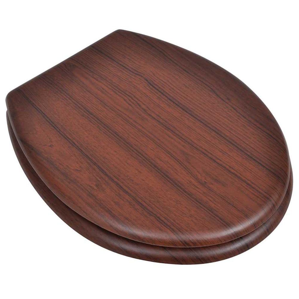 vidaXL Toilet Seats with Lid 2 pcs. MDF Brown