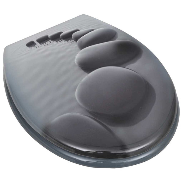 vidaXL Toilet Seats with Lid 2 pcs. MDF Stones