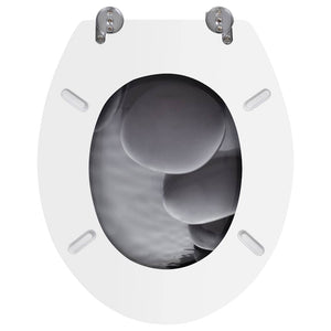 vidaXL Toilet Seats with Lid 2 pcs. MDF Stones