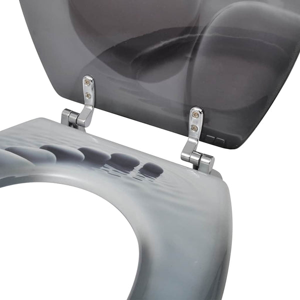 vidaXL Toilet Seats with Lid 2 pcs. MDF Stones