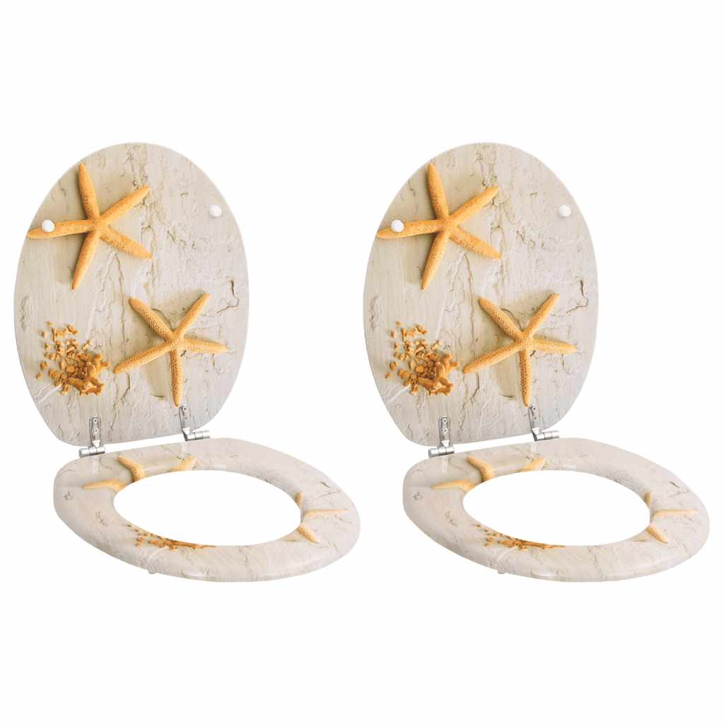vidaXL Toilet Seats with Lids 2 pcs. MDF Starfish
