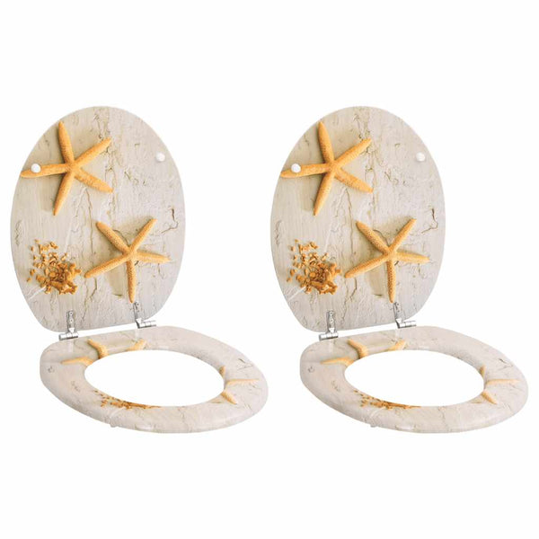 vidaXL Toilet Seats with Lids 2 pcs. MDF Starfish