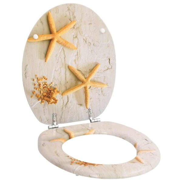 vidaXL Toilet Seats with Lids 2 pcs. MDF Starfish