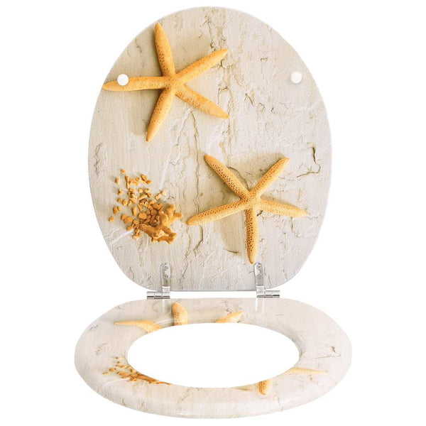 vidaXL Toilet Seats with Lids 2 pcs. MDF Starfish