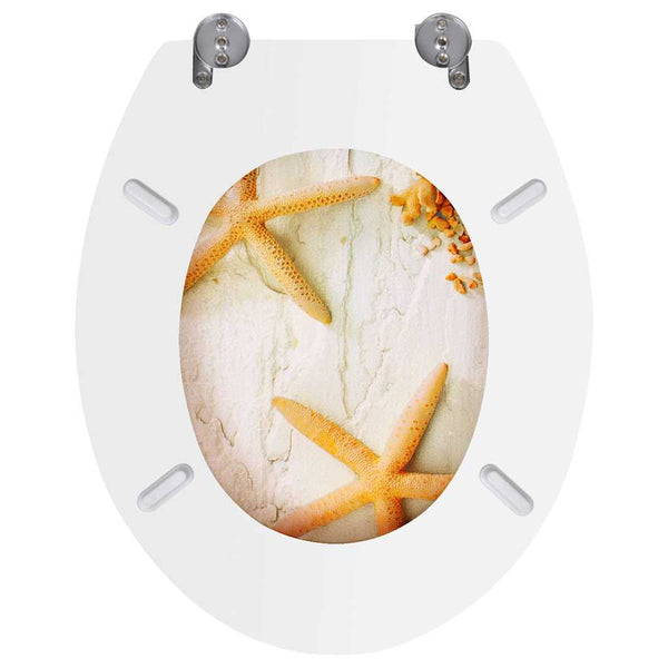 vidaXL Toilet Seats with Lids 2 pcs. MDF Starfish