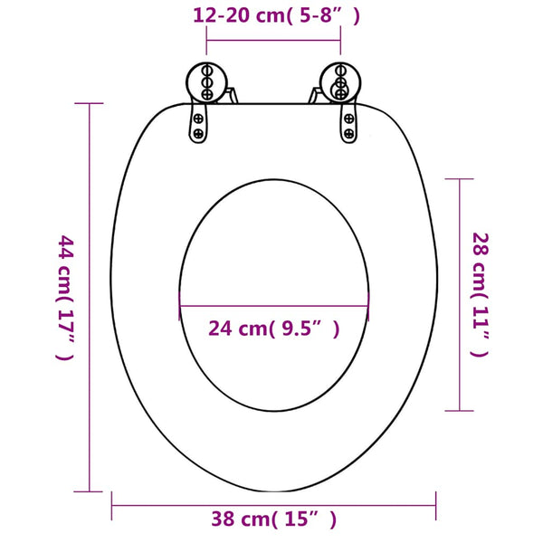 vidaXL Toilet Seats with Lids 2 pcs. MDF Starfish