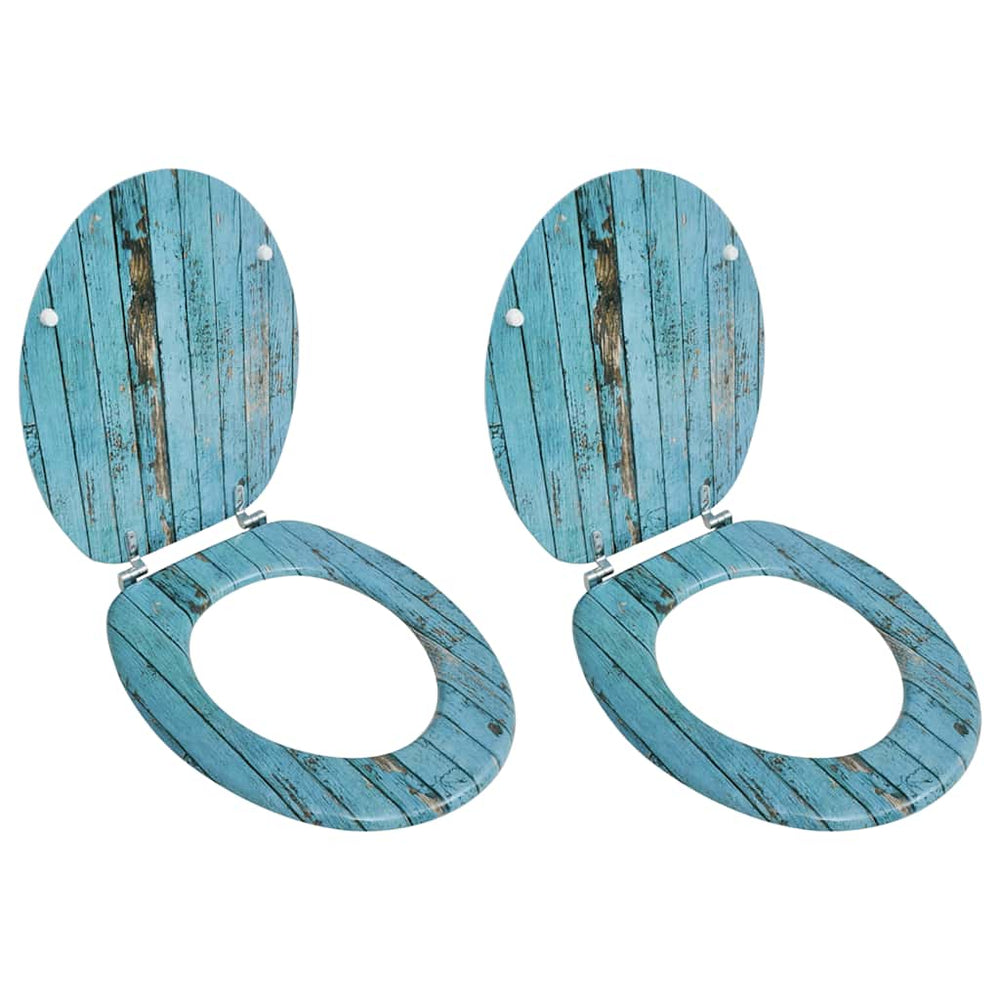 vidaXL Toilet Seats with Lid 2 pcs MDF Reclaimed Wood