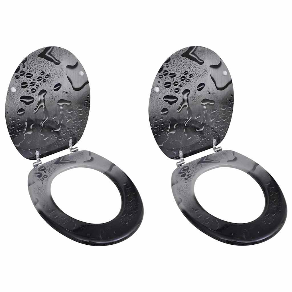 vidaXL Toilet Seats with Lids 2 pcs. MDF Water
