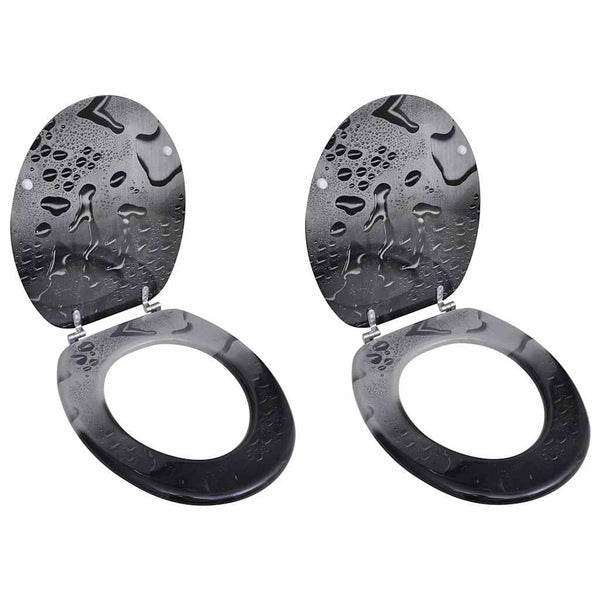 vidaXL Toilet Seats with Lids 2 pcs. MDF Water