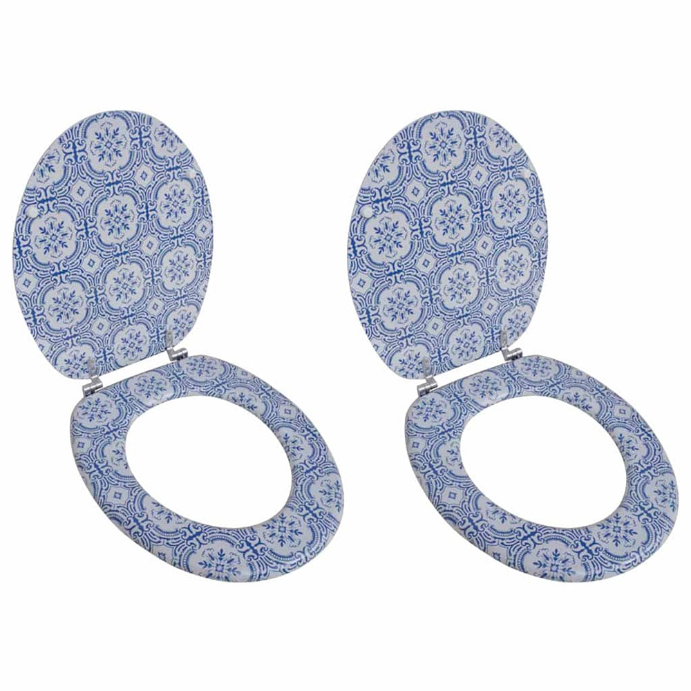 vidaXL Toilet Seats with Lid 2 pcs. MDF Porcelain