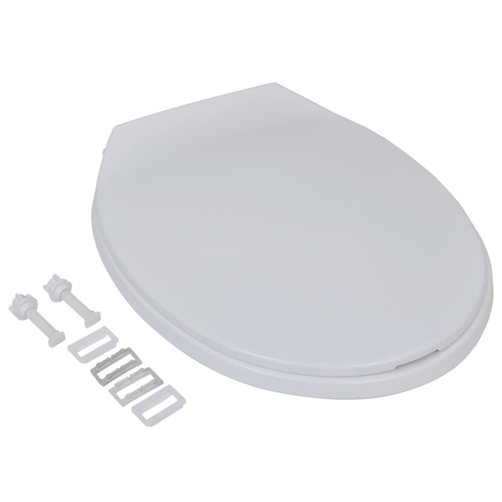vidaXL Toilet Seats with Soft Close 2 pcs Plastic White