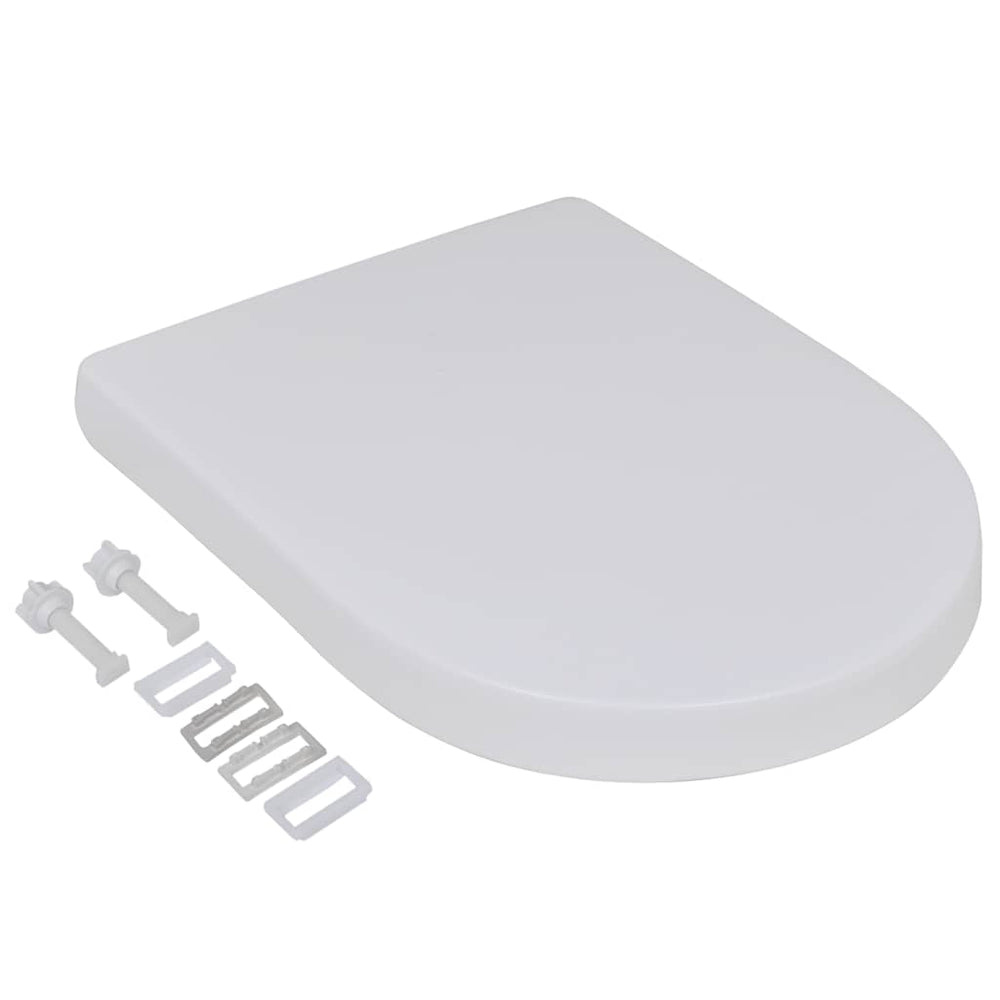 vidaXL Toilet Seats with Soft Close 2 pcs Plastic White