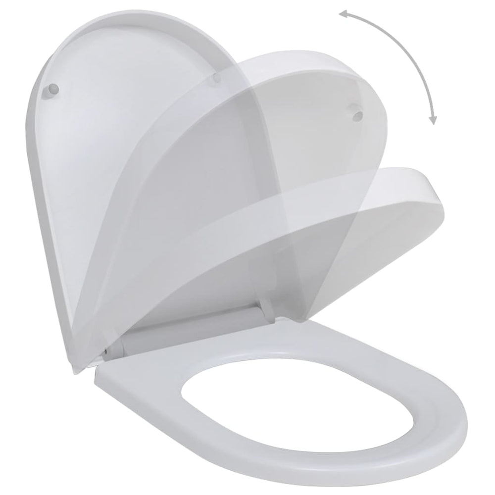 vidaXL Toilet Seats with Soft Close 2 pcs Plastic White