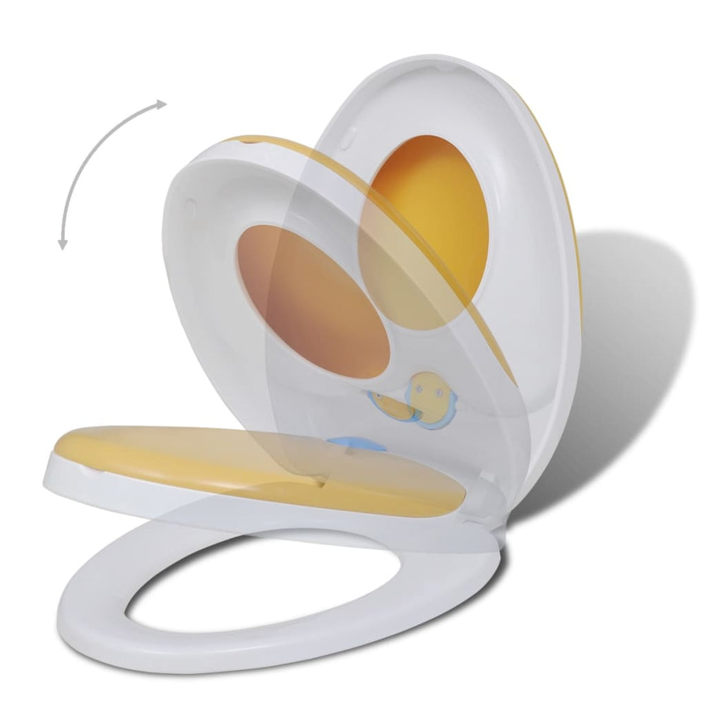 vidaXL Soft-Close Toilet Seats 2 pcs Plastic White/Yellow