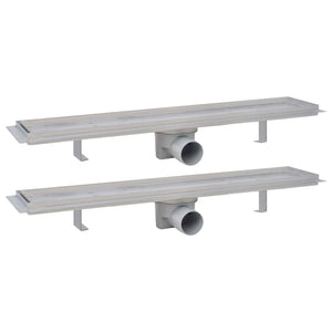 vidaXL Linear Shower Drains 2 pcs 630 x 140 mm Stainless Steel