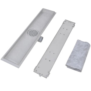 vidaXL Linear Shower Drains 2 pcs 630 x 140 mm Stainless Steel