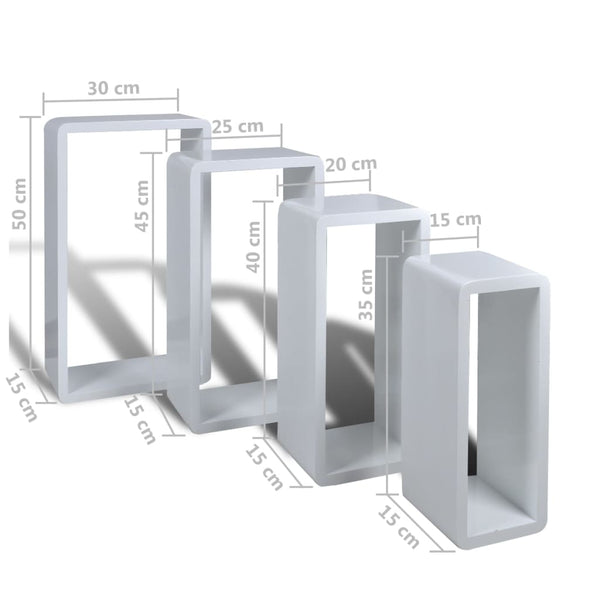 vidaXL Shelf Cubes 8 pcs. White