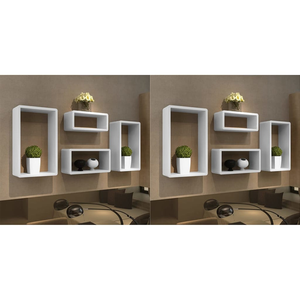 vidaXL Shelf Cubes 8 pcs. White