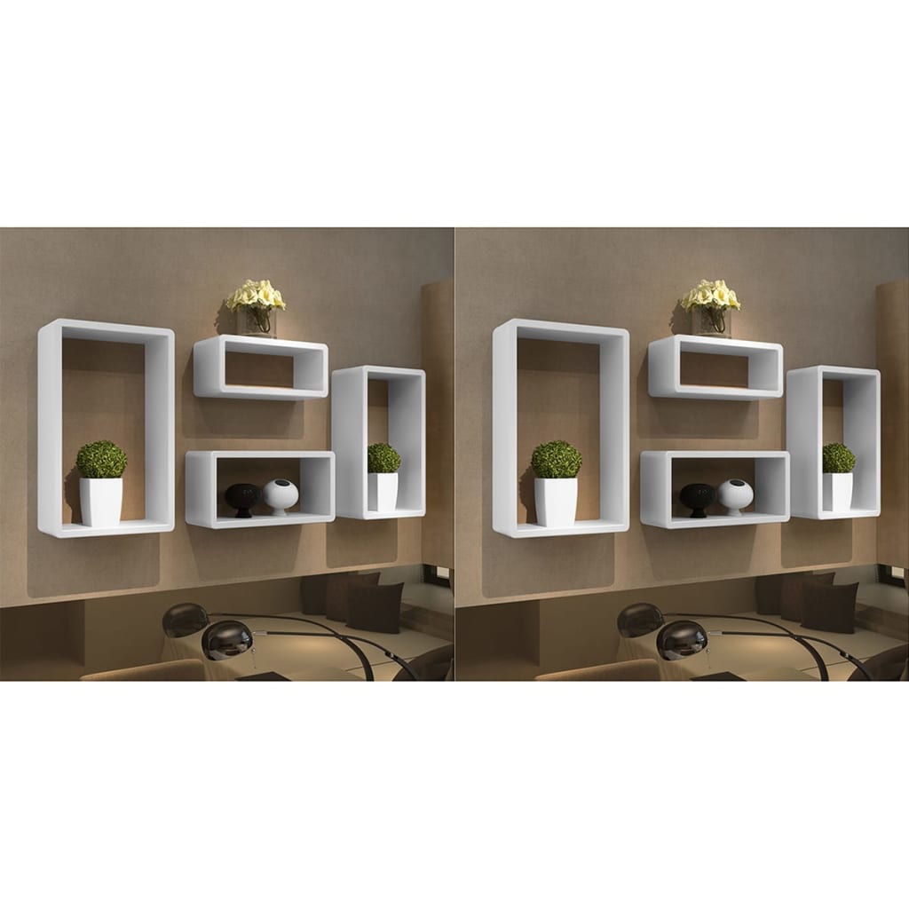 vidaXL Shelf Cubes 8 pcs. White