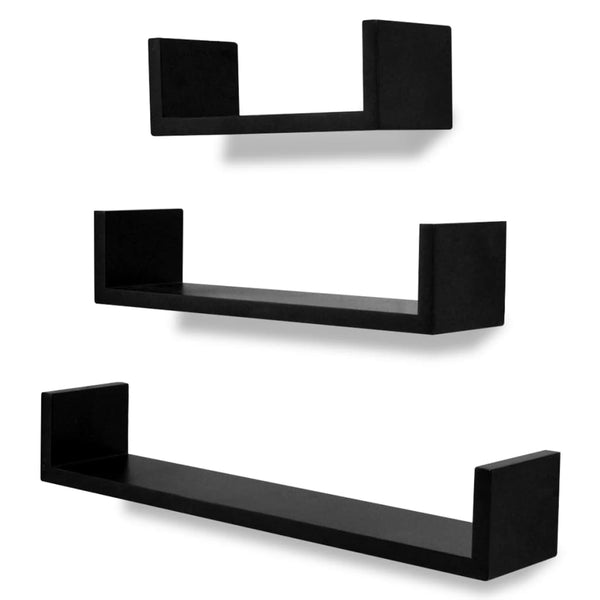 vidaXL Wall Shelves 6 pcs. Black