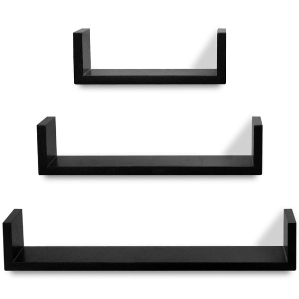 vidaXL Wall Shelves 6 pcs. Black