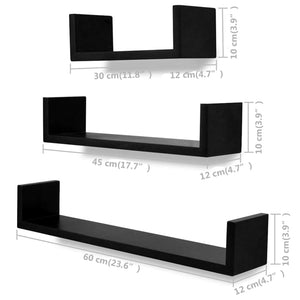 vidaXL Wall Shelves 6 pcs. Black
