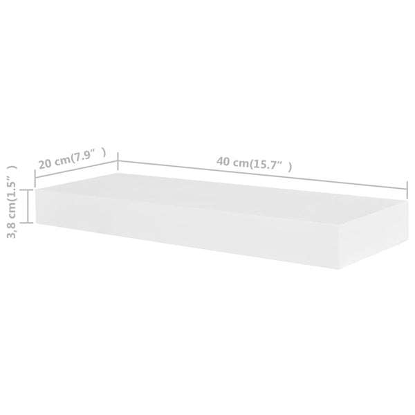 vidaXL Wall Shelves 4 pcs. White 40 cm