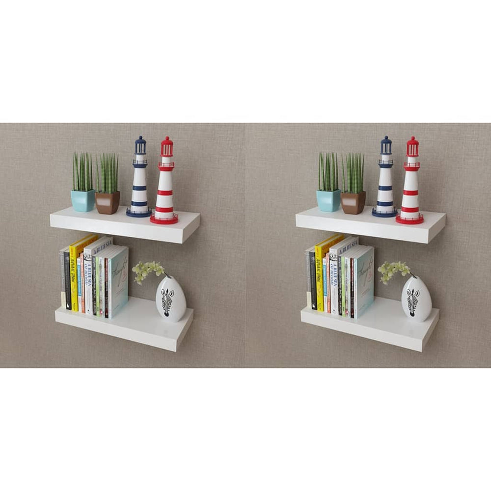vidaXL Wall Shelves 4 pcs. White 40 cm