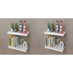 vidaXL Wall Shelves 4 pcs. White 40 cm