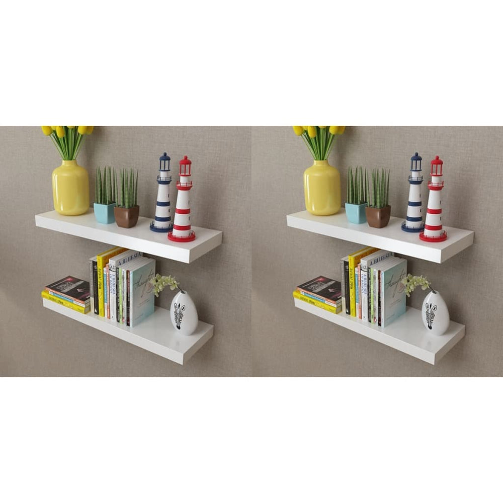 vidaXL Wall Shelves 4 pcs. White 60 cm