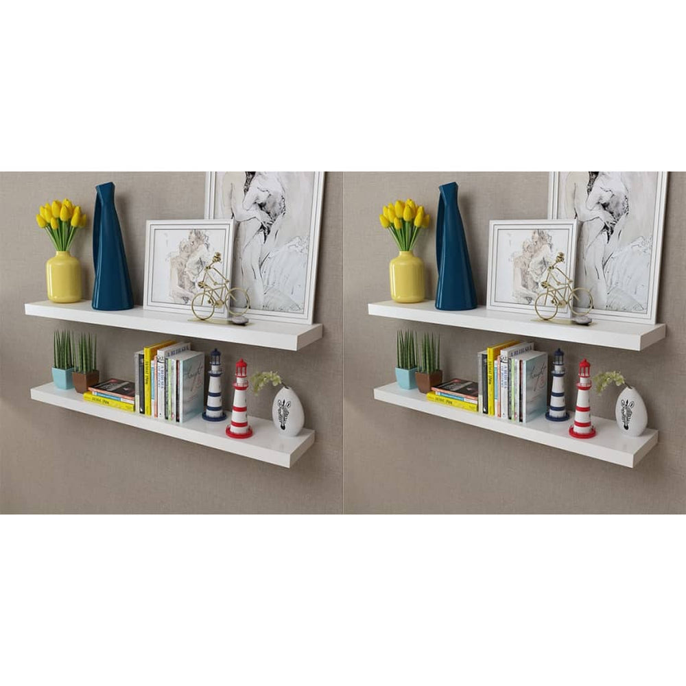 vidaXL Wall Shelves 4 pcs. White 100 cm