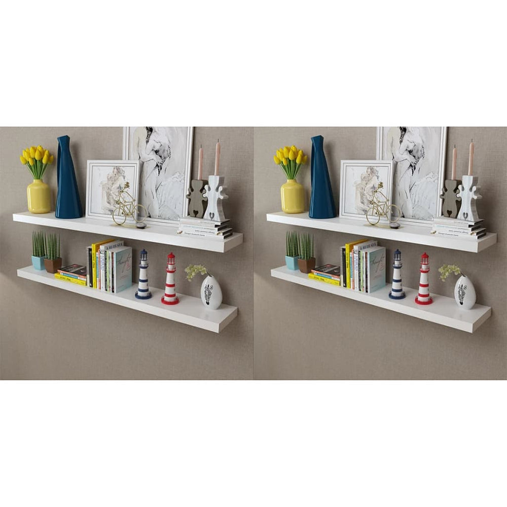 vidaXL Wall Shelves 4 pcs. White 120 cm