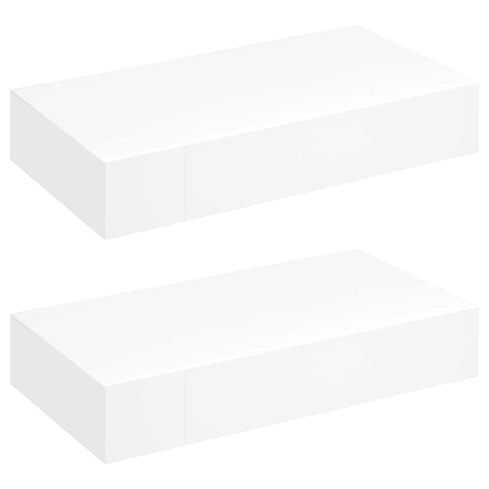 vidaXL Wall Shelves with Drawers 2 pcs. White 48 cm