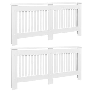 vidaXL Radiator Cover 2 pcs White Engineered Wood 172 cm
