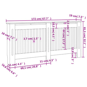 vidaXL Radiator Cover 2 pcs White Engineered Wood 172 cm
